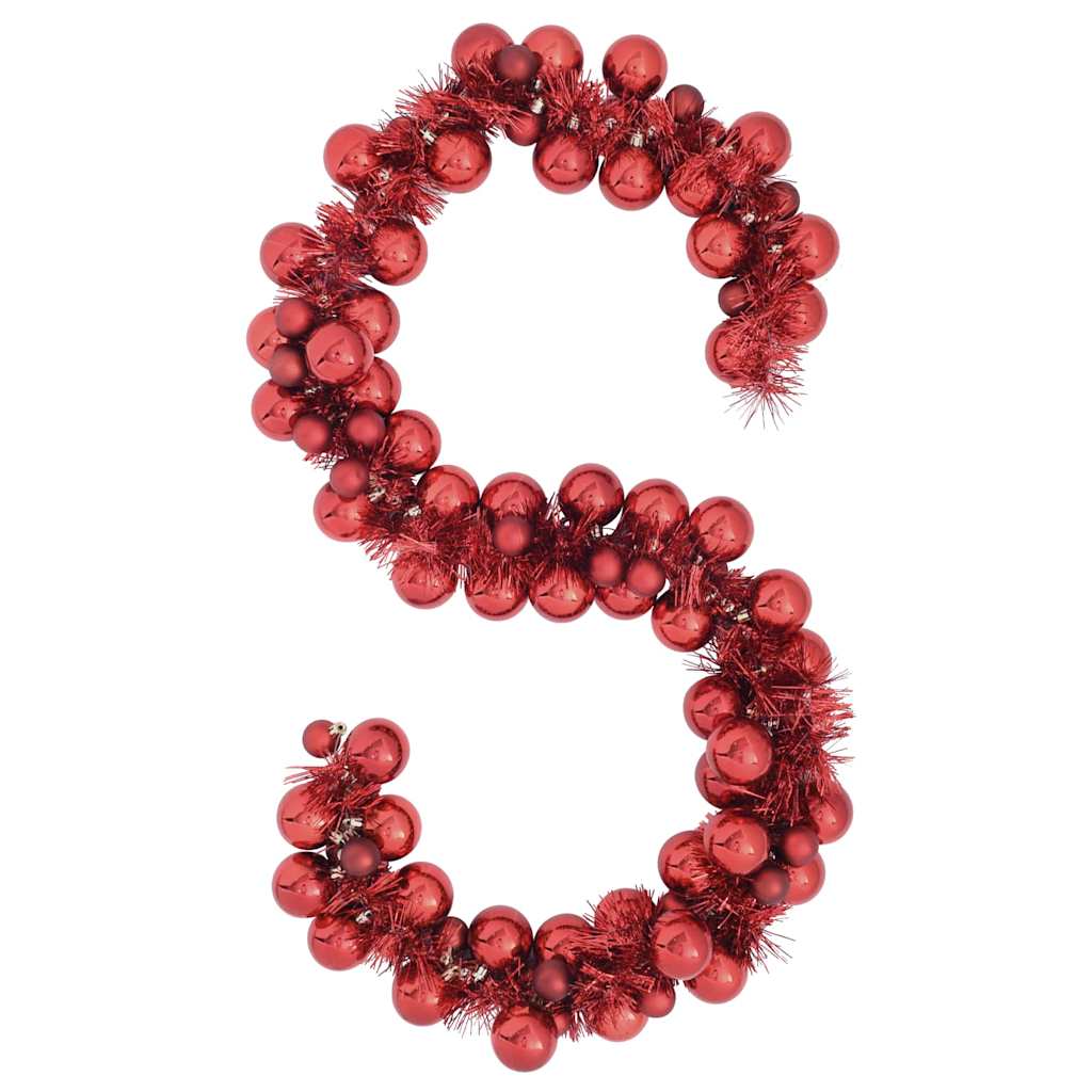 vidaXL Kerstbal Guirlande Rood 186 cm Polystyreen