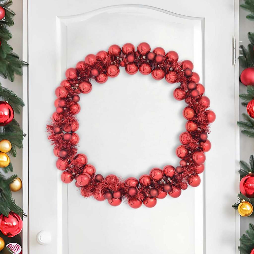 vidaXL Kerstbal Guirlande Rood 186 cm Polystyreen