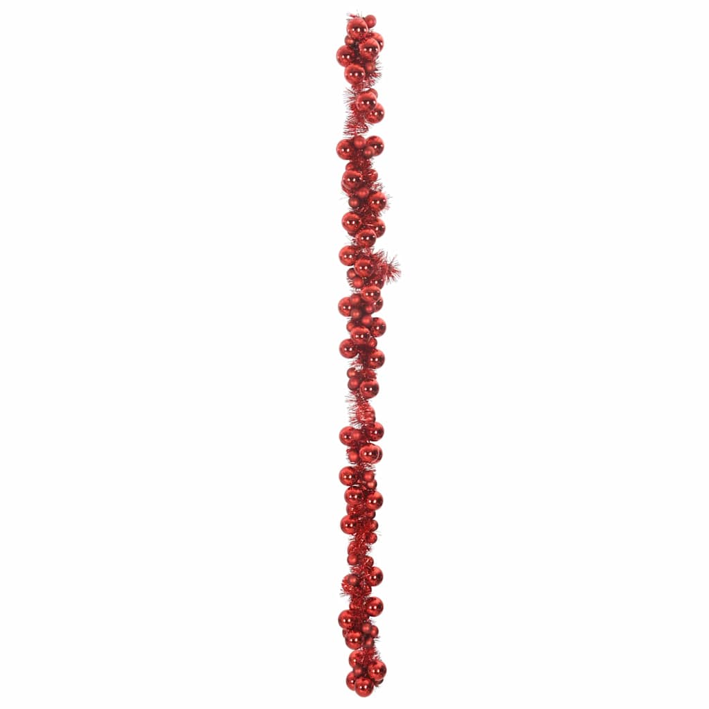 vidaXL Kerstbal Guirlande Rood 186 cm Polystyreen