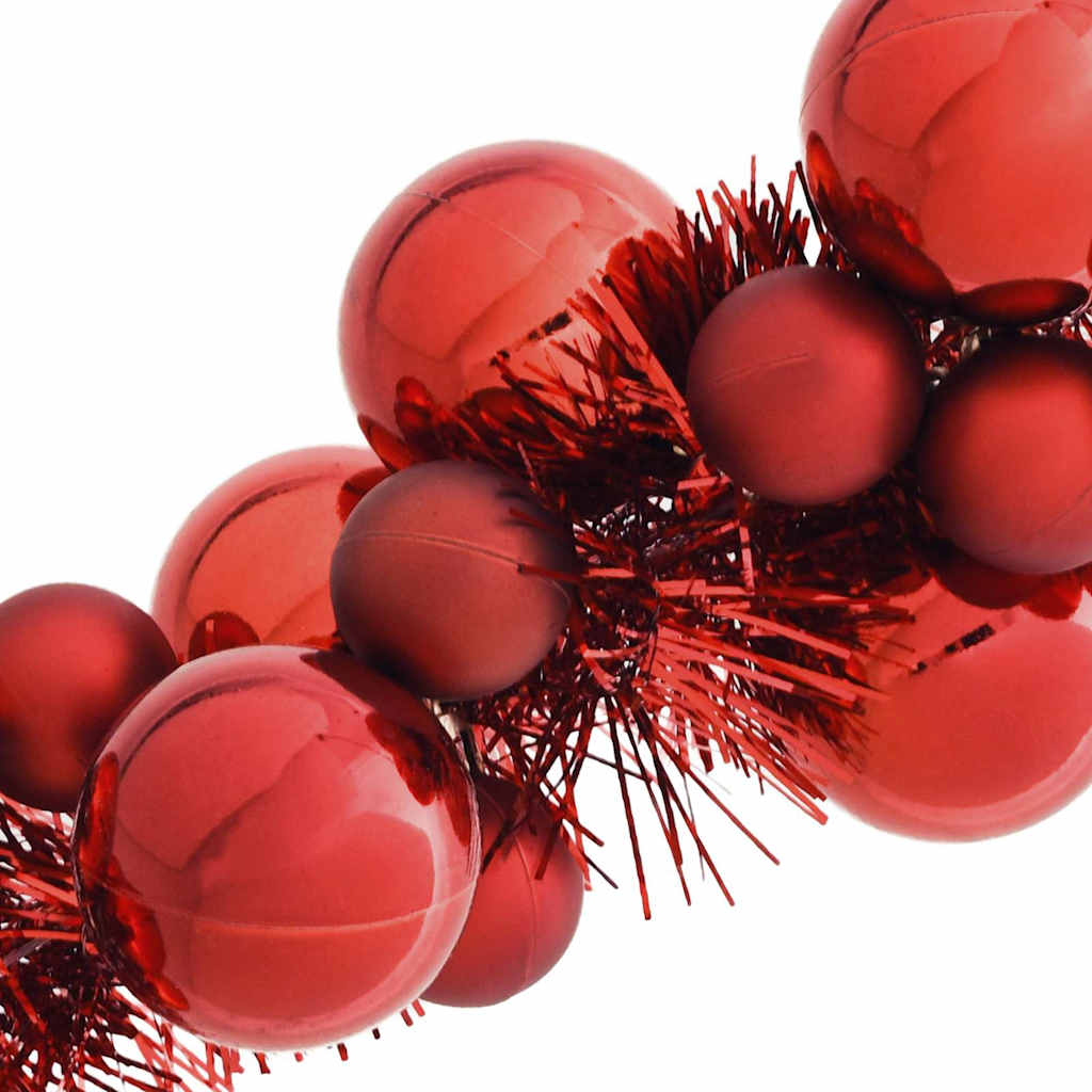 vidaXL Kerstbal Guirlande Rood 186 cm Polystyreen