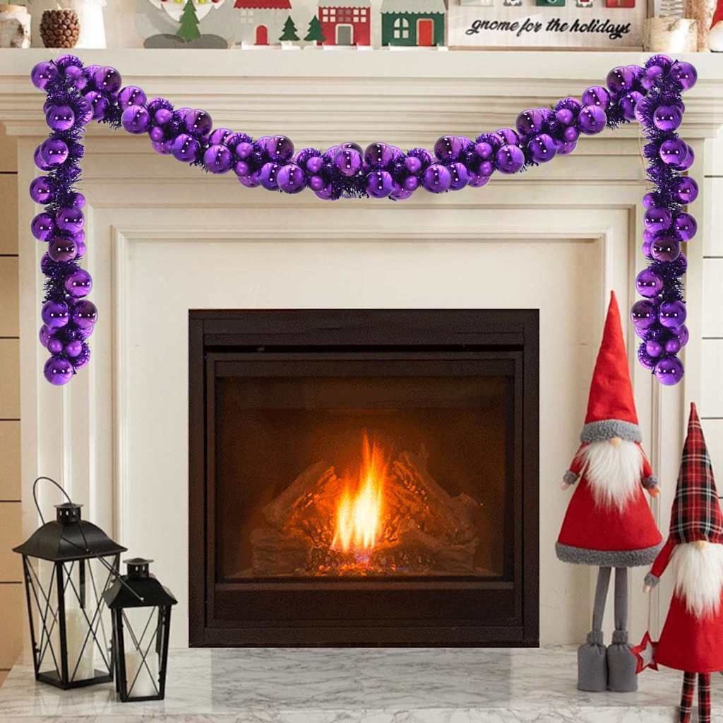 vidaXL Kerstbal Guirlande Rood 186 cm Polystyreen