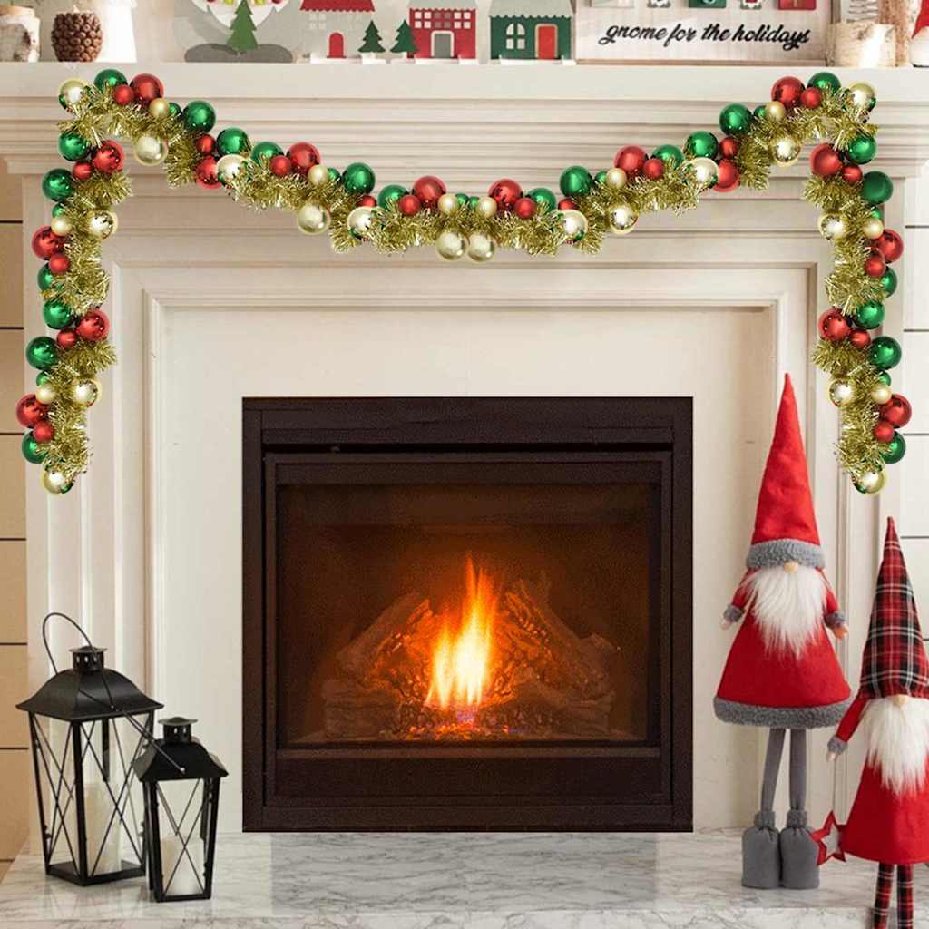 vidaXL Kerstbal Guirlande Rood 186 cm Polystyreen