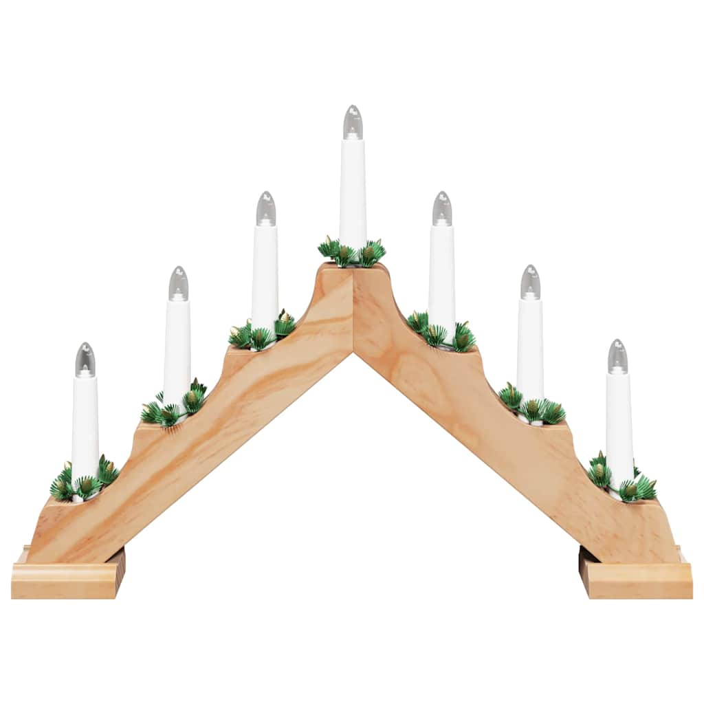 vidaXL Kerst Kaars Brug Bruin 39.5 x 5 x 29 cm Massief grenenhout