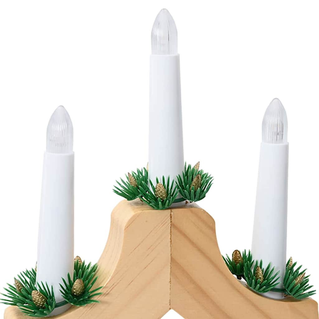 vidaXL Kerst Kaars Brug Bruin 39.5 x 5 x 29 cm Massief grenenhout