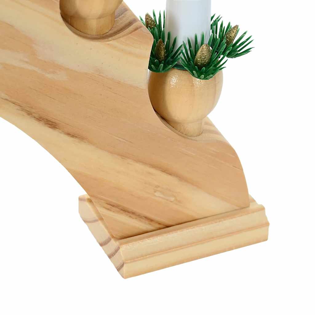 vidaXL Kerst Kaarsenboog met 10 LED Kaarsen Bruin 47 x 5 x 29 cm