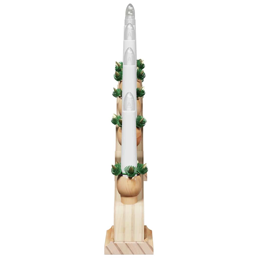 vidaXL Kerst Kaarsenboog met 10 LED Kaarsen Bruin 47 x 5 x 29 cm