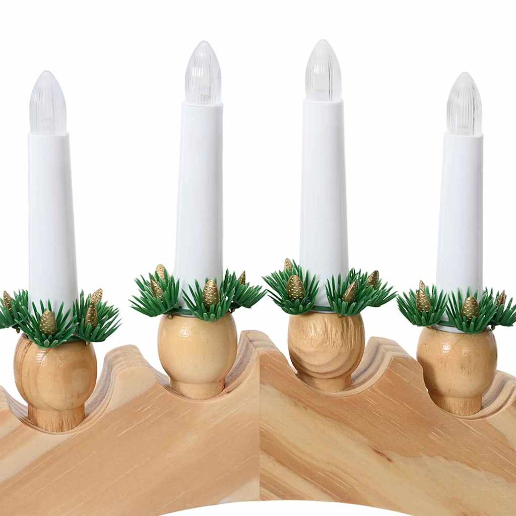 vidaXL Kerst Kaarsenboog met 10 LED Kaarsen Bruin 47 x 5 x 29 cm