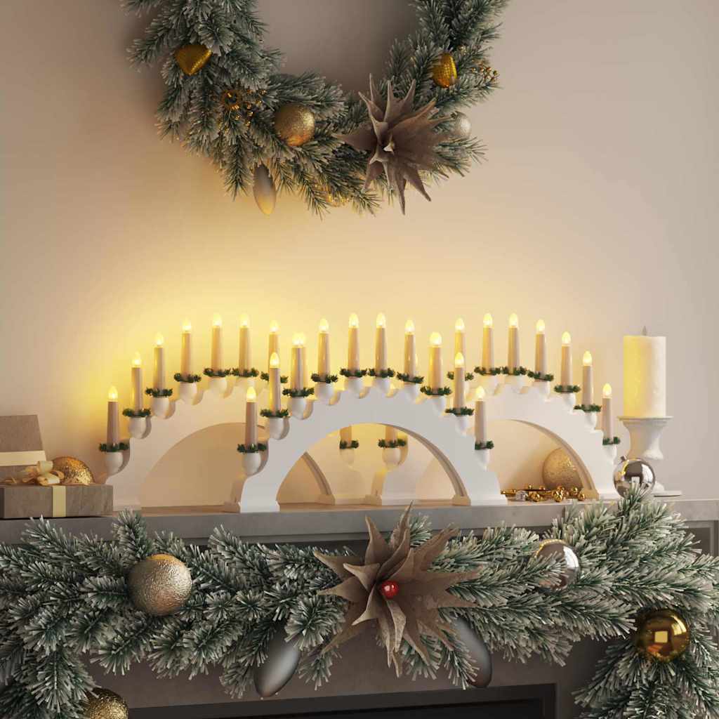 vidaXL Kerst Kaarsenboog met 10 LED Kaarsen Bruin 47 x 5 x 29 cm