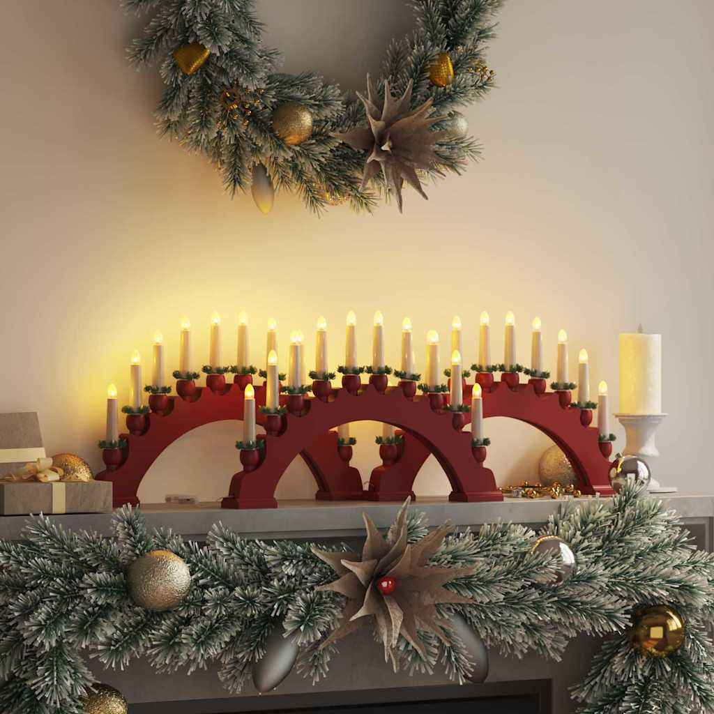 vidaXL Kerst Kaarsenboog met 10 LED Kaarsen Bruin 47 x 5 x 29 cm