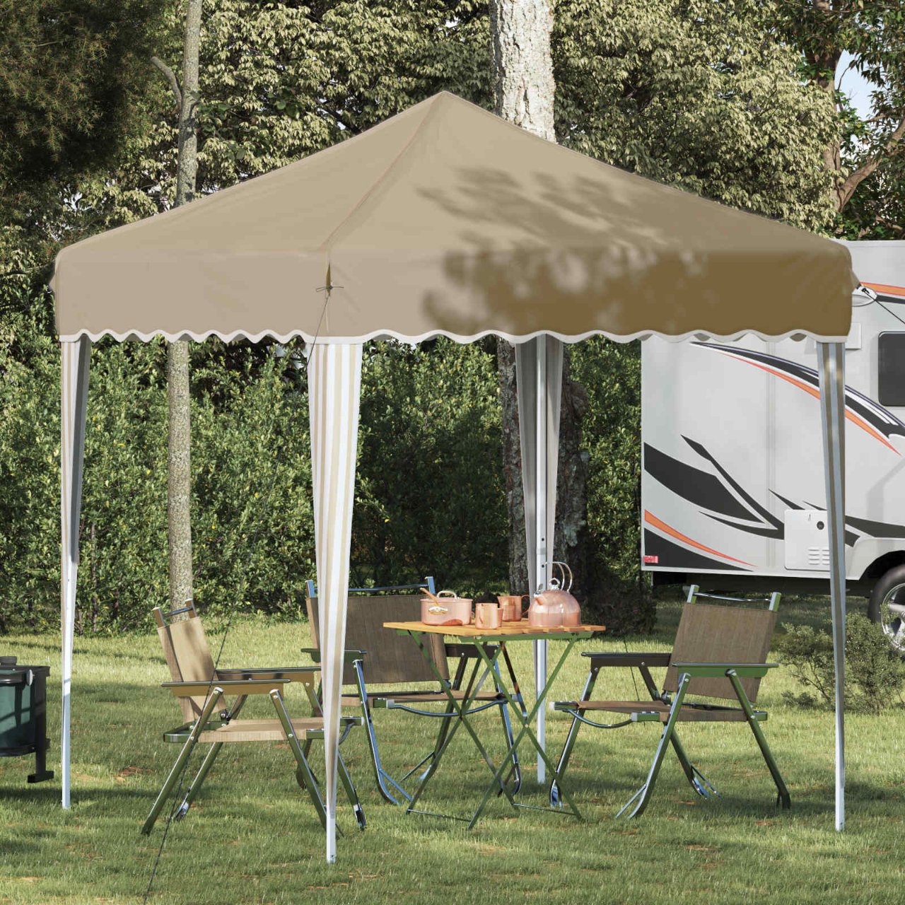 vidaXL Pop-up Feesttent Crème 195 x 195 x 245 cm Oxford Stof