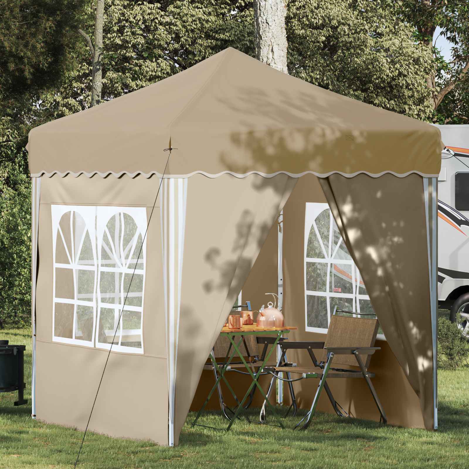 vidaXL Pop-up Feesttent Crème 195 x 195 x 245 cm Oxford Stof
