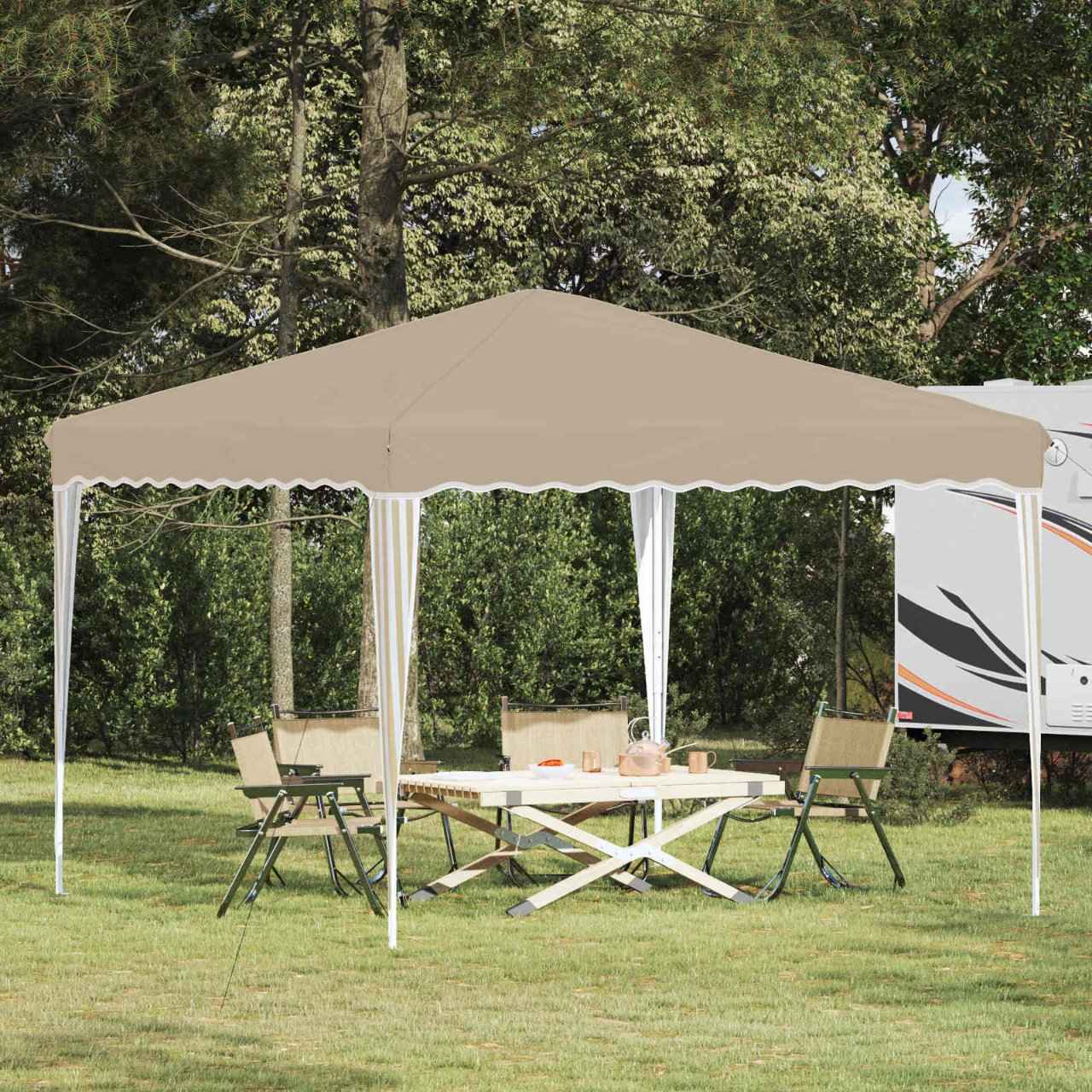 vidaXL Pop-up Feesttent Crème 288 x 288 x 245 cm Oxford Stof