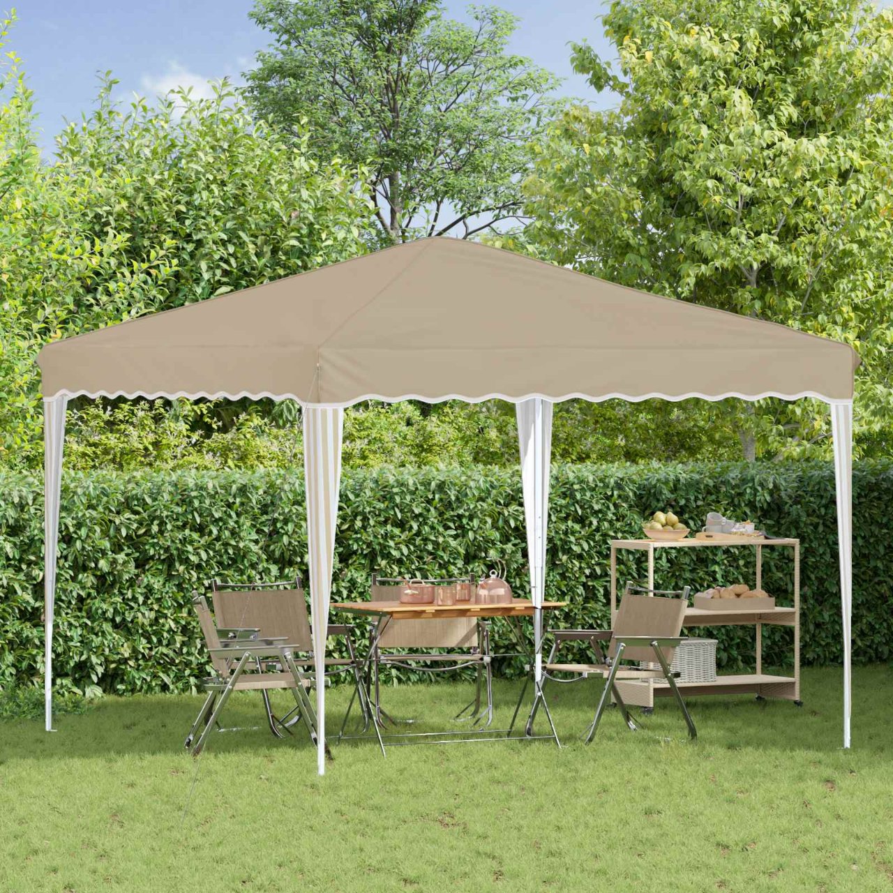 vidaXL Pop-up Feesttent Crème 288 x 288 x 245 cm Oxford Stof