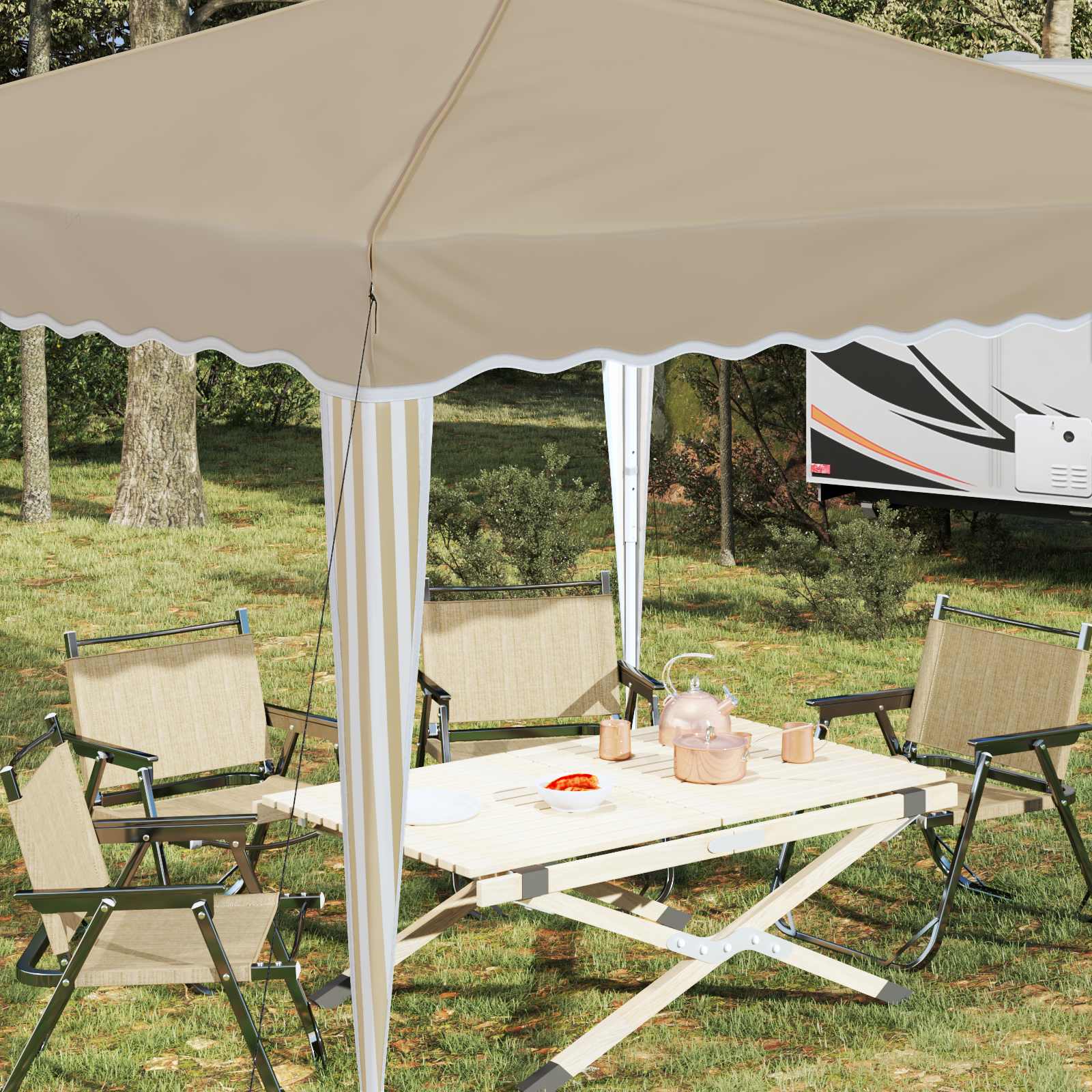 vidaXL Pop-up Feesttent Crème 288 x 288 x 245 cm Oxford Stof