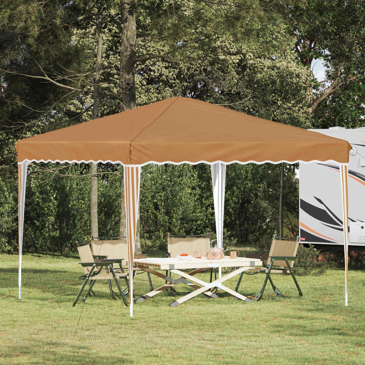 vidaXL Pop-up Feesttent Crème 288 x 288 x 245 cm Oxford Stof