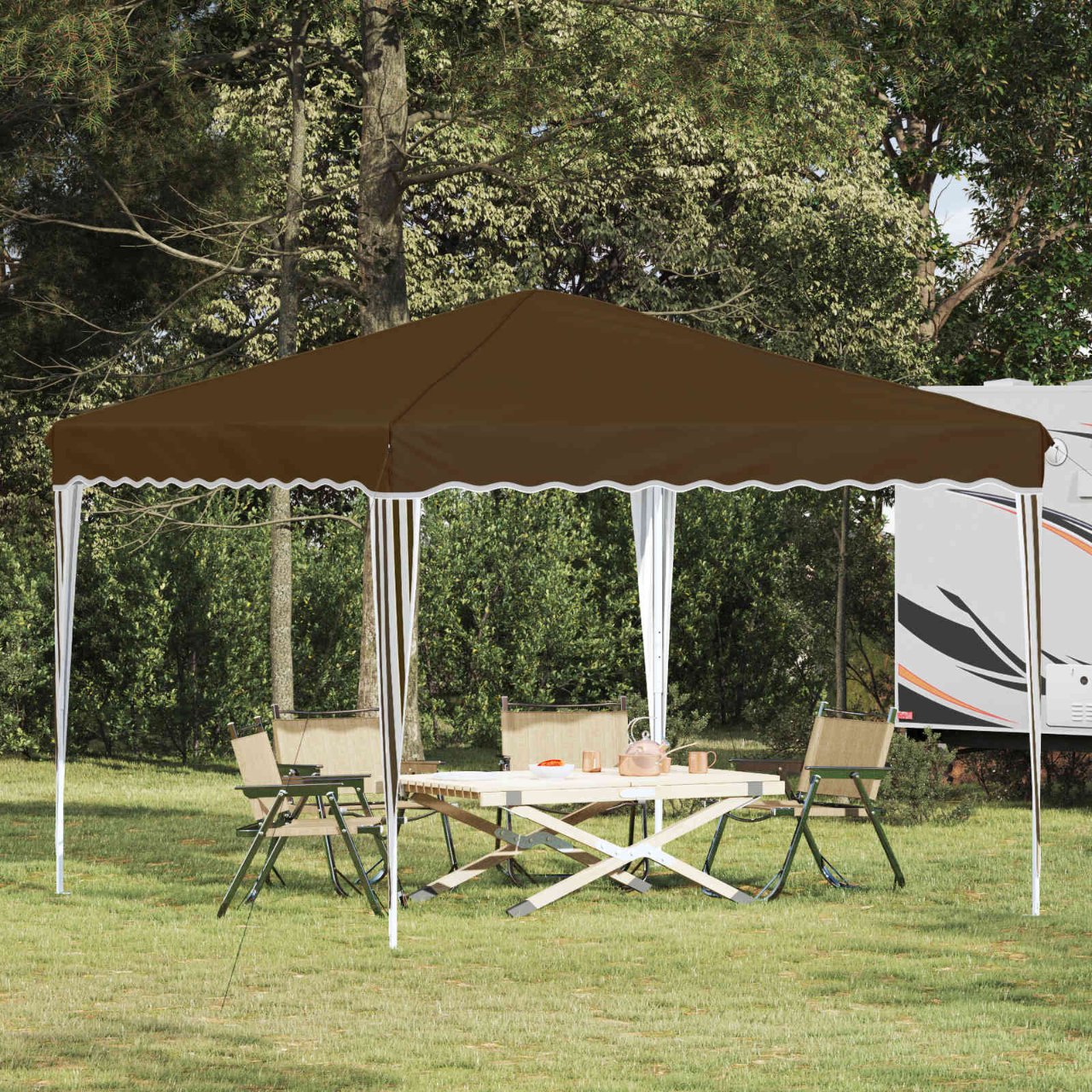 vidaXL Pop-up Feesttent Crème 288 x 288 x 245 cm Oxford Stof