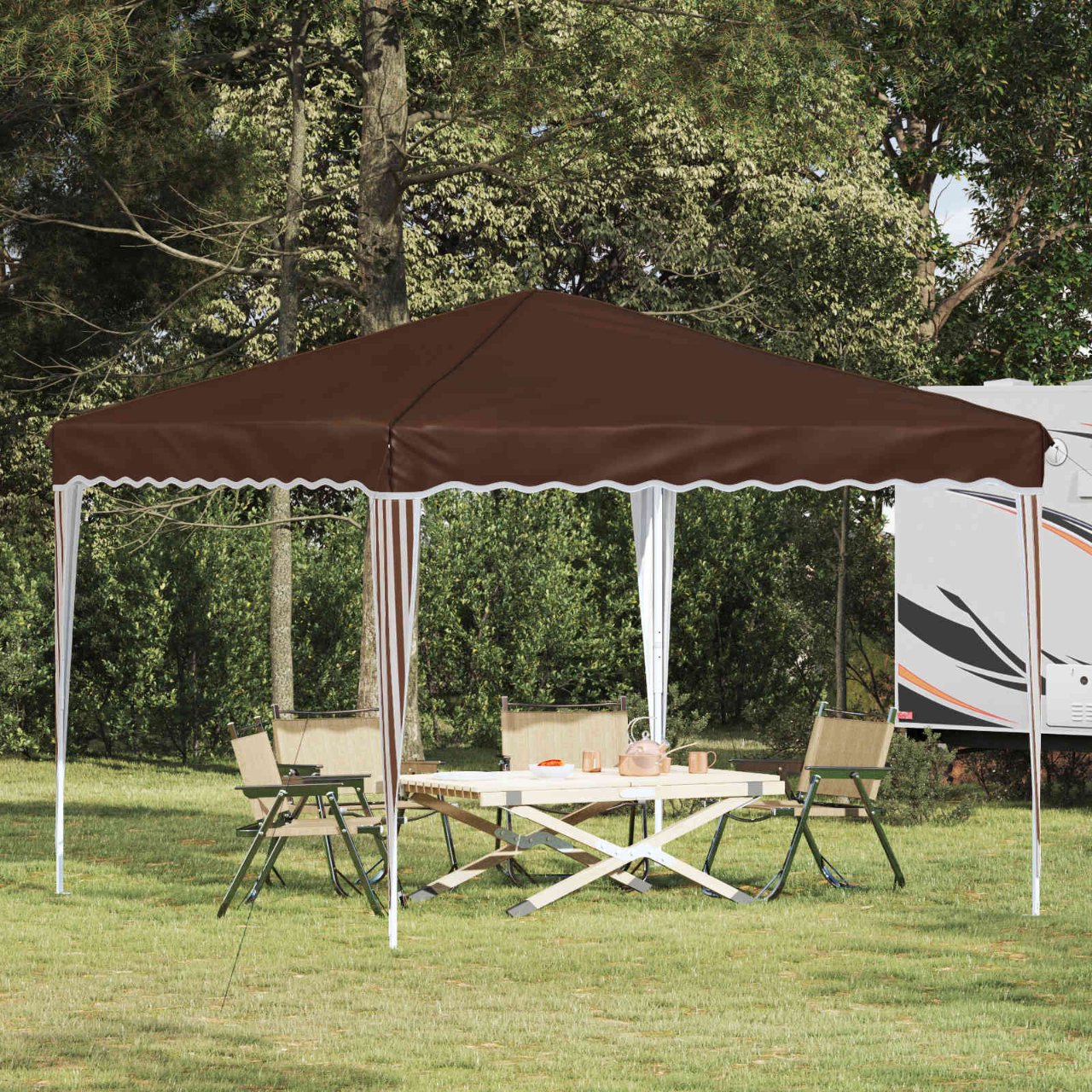vidaXL Pop-up Feesttent Crème 288 x 288 x 245 cm Oxford Stof