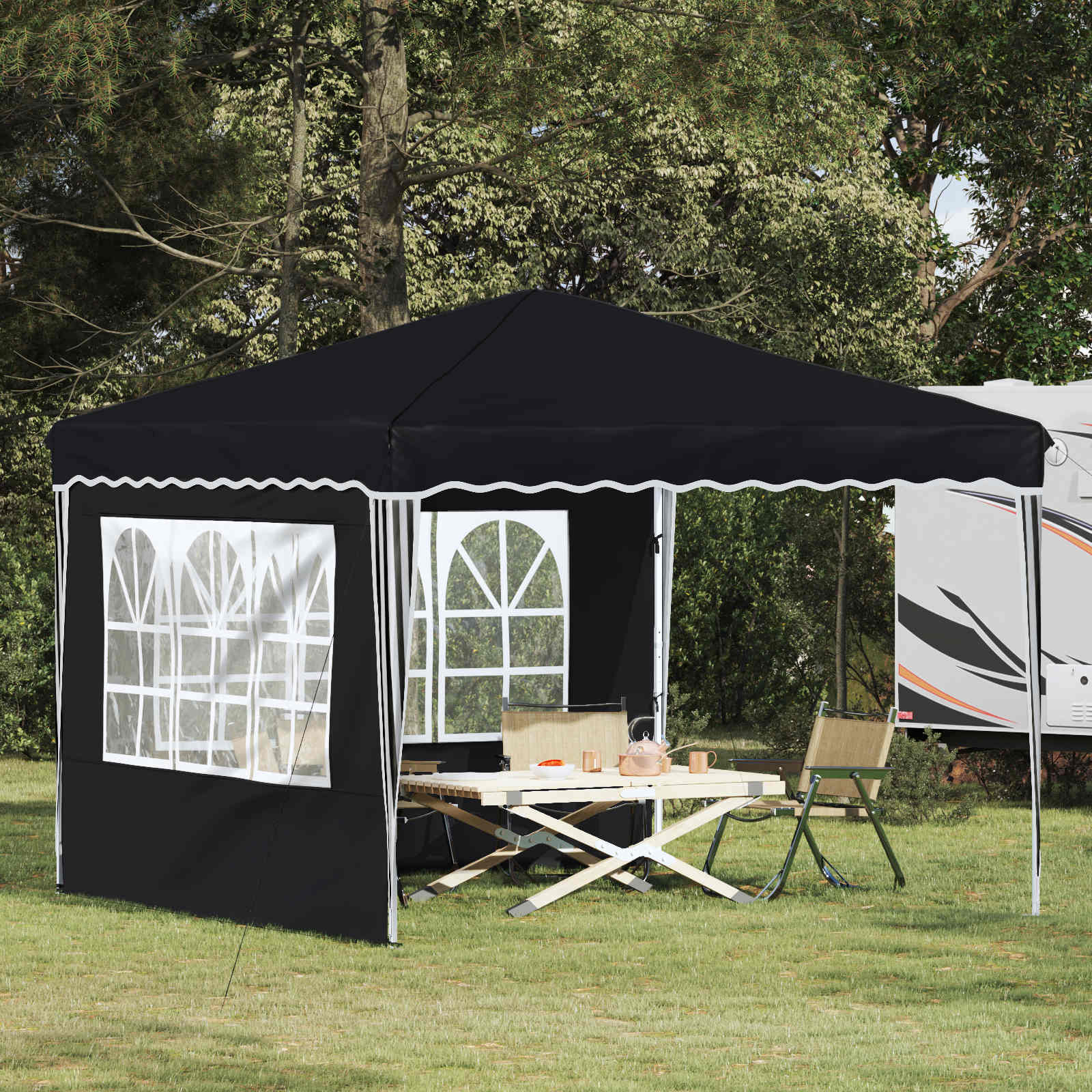 vidaXL Pop-up Feesttent Crème 288 x 288 x 245 cm Oxford Stof