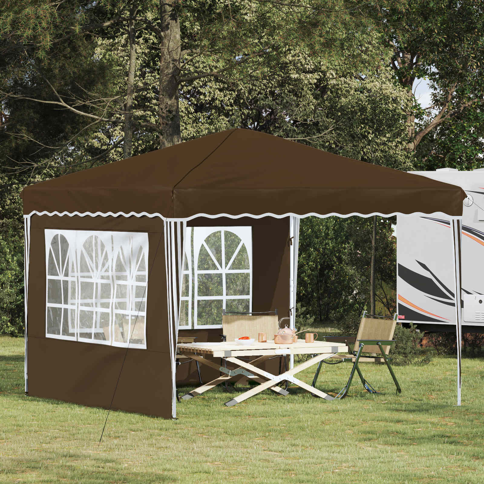 vidaXL Pop-up Feesttent Crème 288 x 288 x 245 cm Oxford Stof