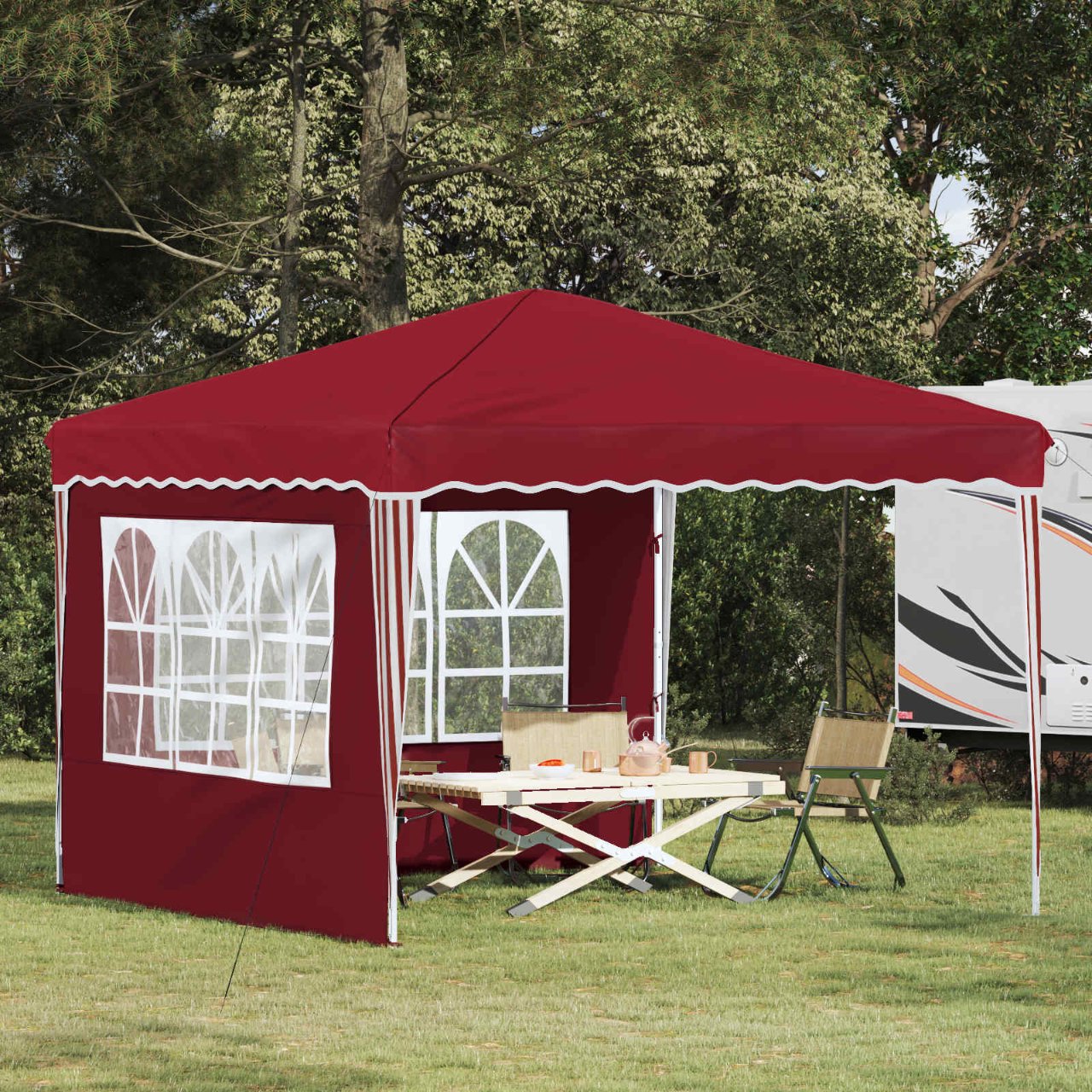 vidaXL Pop-up Feesttent Crème 288 x 288 x 245 cm Oxford Stof