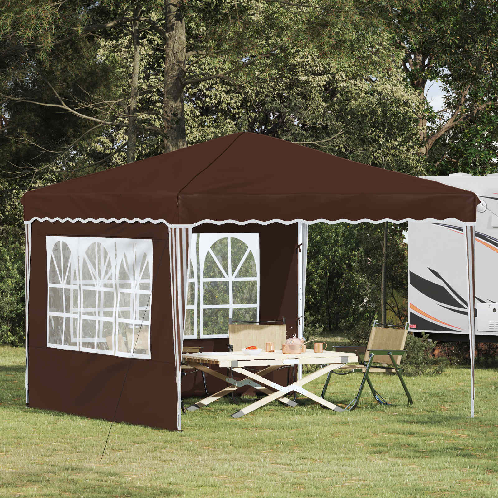 vidaXL Pop-up Feesttent Crème 288 x 288 x 245 cm Oxford Stof