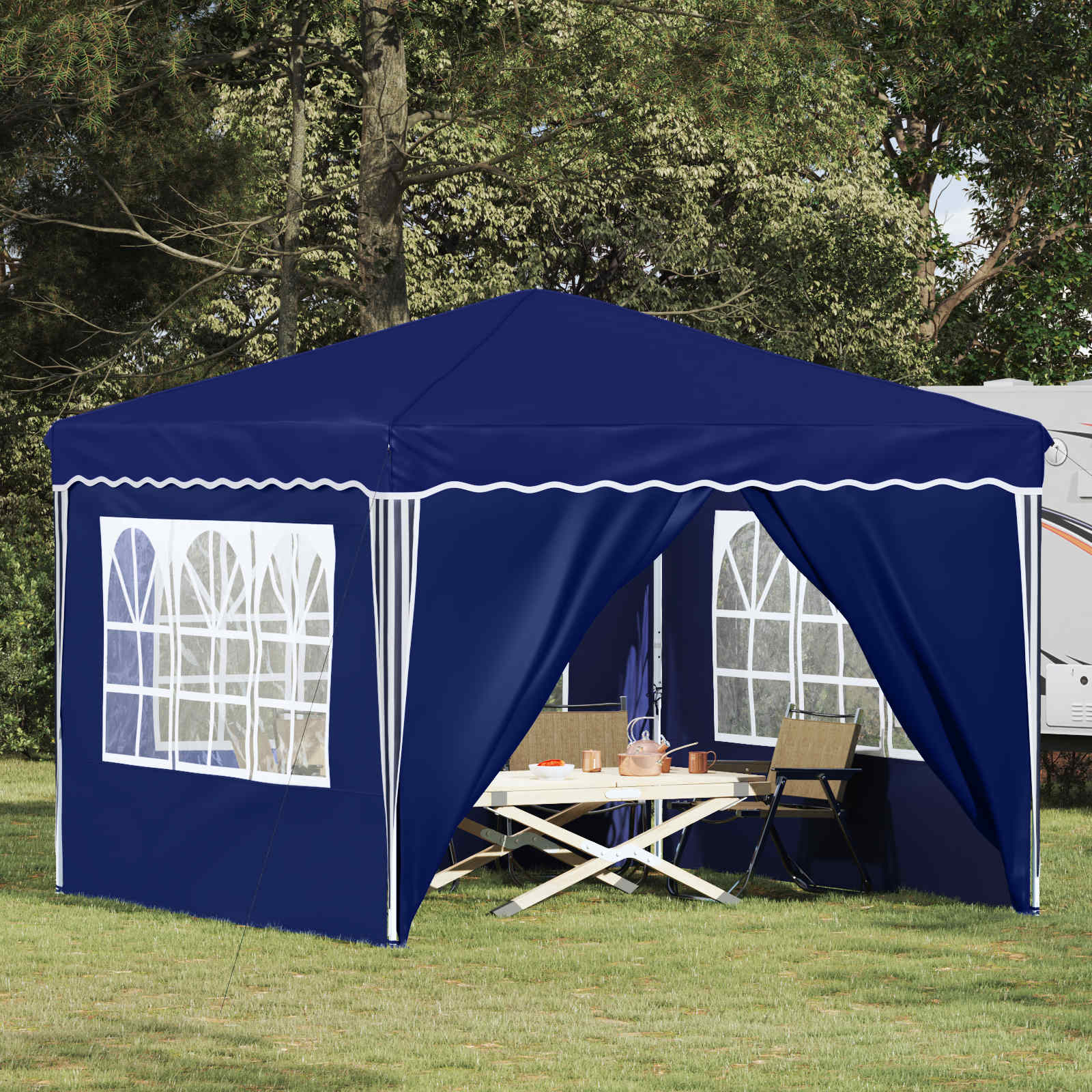 vidaXL Pop-up Feesttent Crème 288 x 288 x 245 cm Oxford Stof