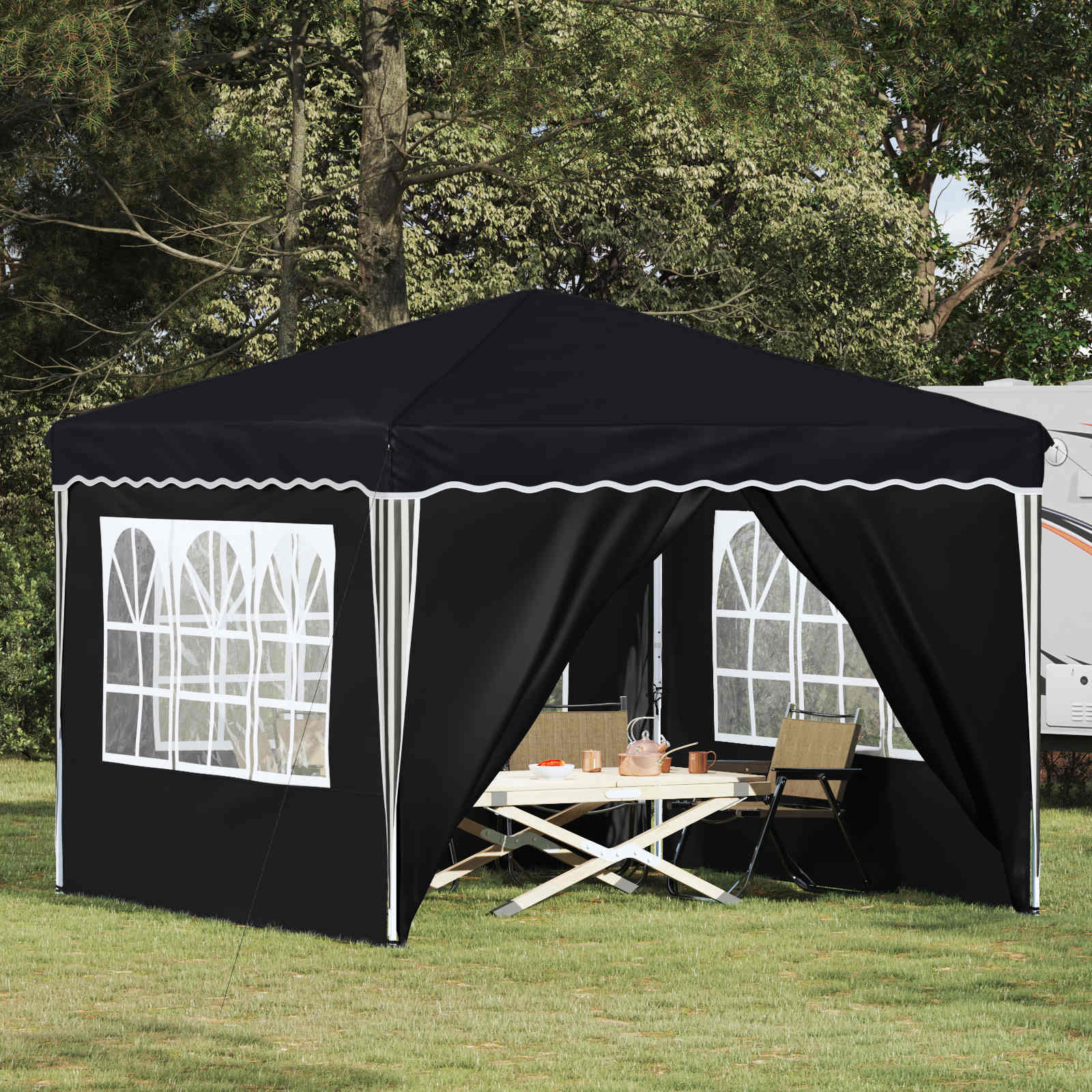 vidaXL Pop-up Feesttent Crème 288 x 288 x 245 cm Oxford Stof
