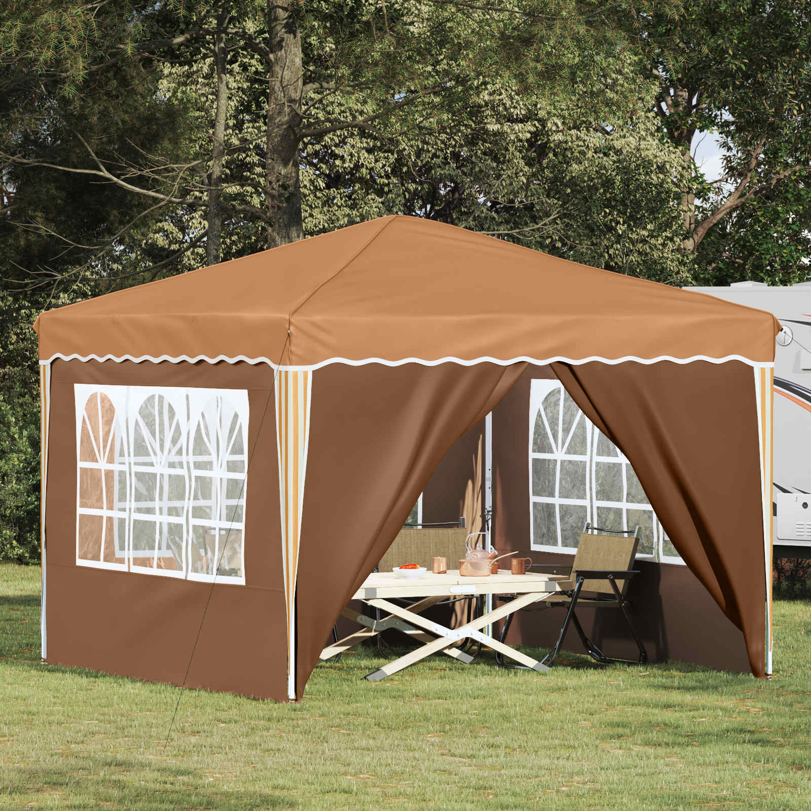 vidaXL Pop-up Feesttent Crème 288 x 288 x 245 cm Oxford Stof