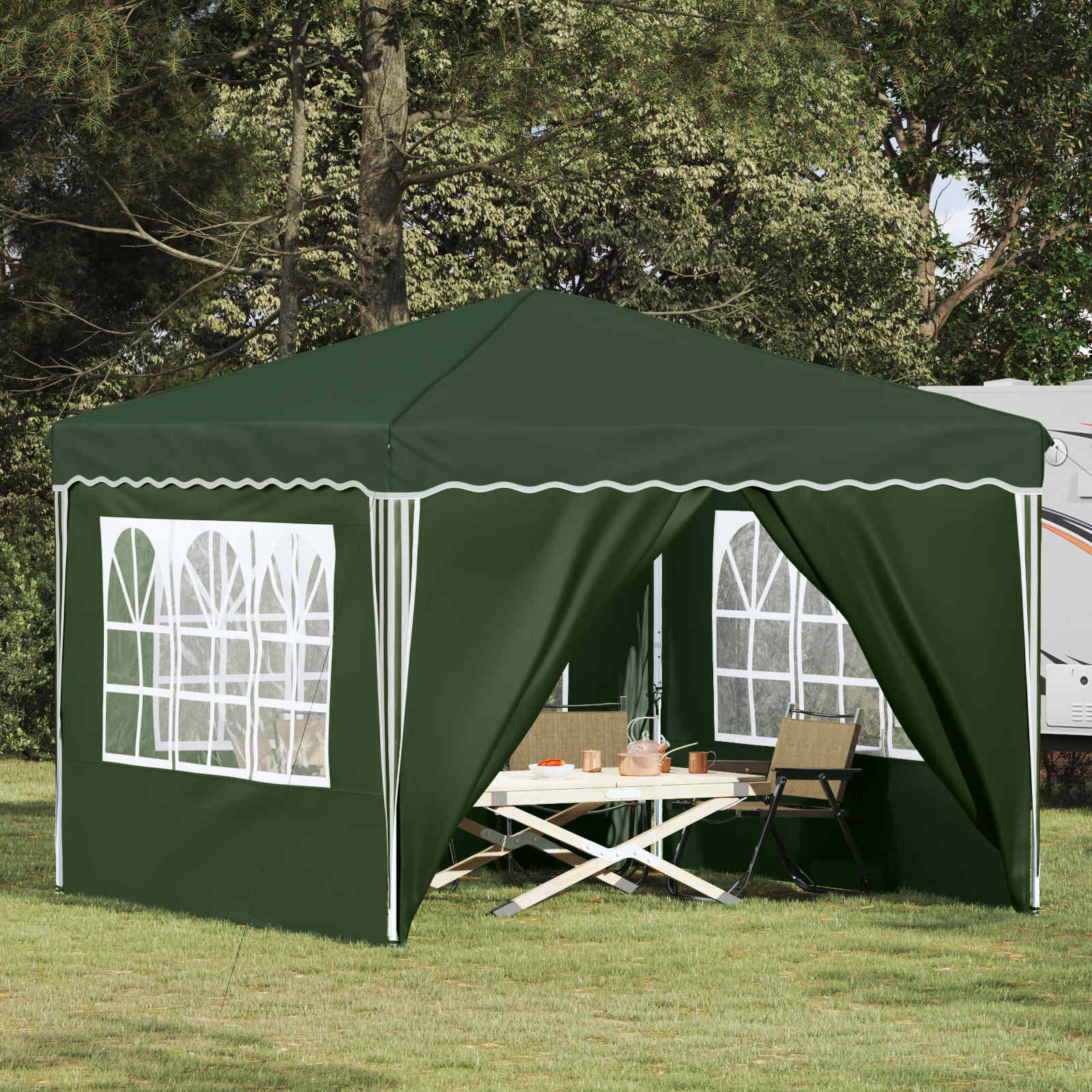 vidaXL Pop-up Feesttent Crème 288 x 288 x 245 cm Oxford Stof