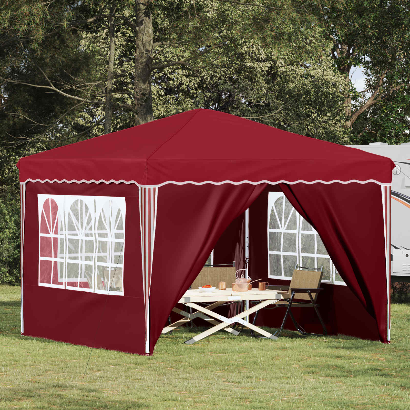 vidaXL Pop-up Feesttent Crème 288 x 288 x 245 cm Oxford Stof