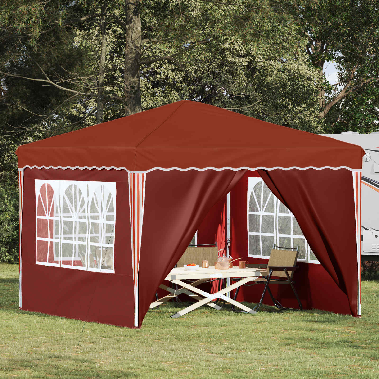 vidaXL Pop-up Feesttent Crème 288 x 288 x 245 cm Oxford Stof