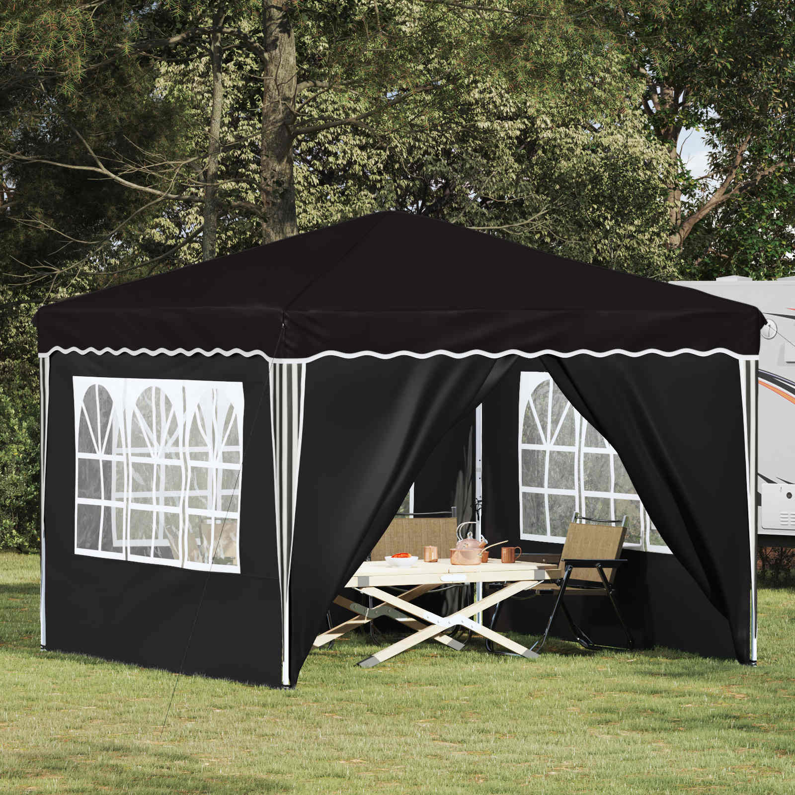 vidaXL Pop-up Feesttent Crème 288 x 288 x 245 cm Oxford Stof