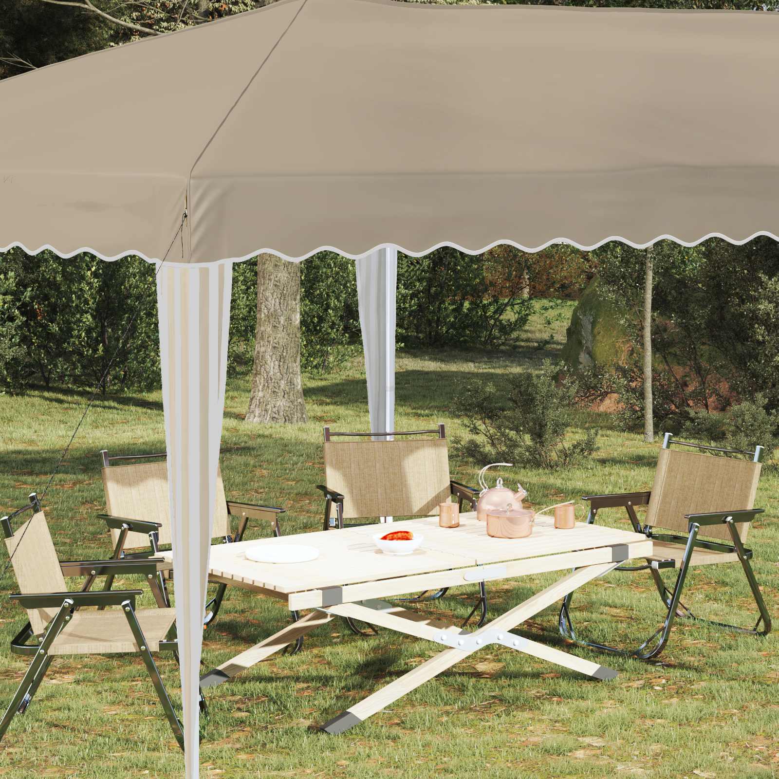 vidaXL Pop-up Feesttent 575 x 288 x 245 cm Crèmekleurig