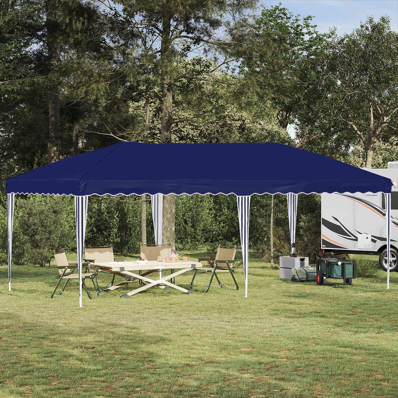 vidaXL Pop-up Feesttent 575 x 288 x 245 cm Crèmekleurig