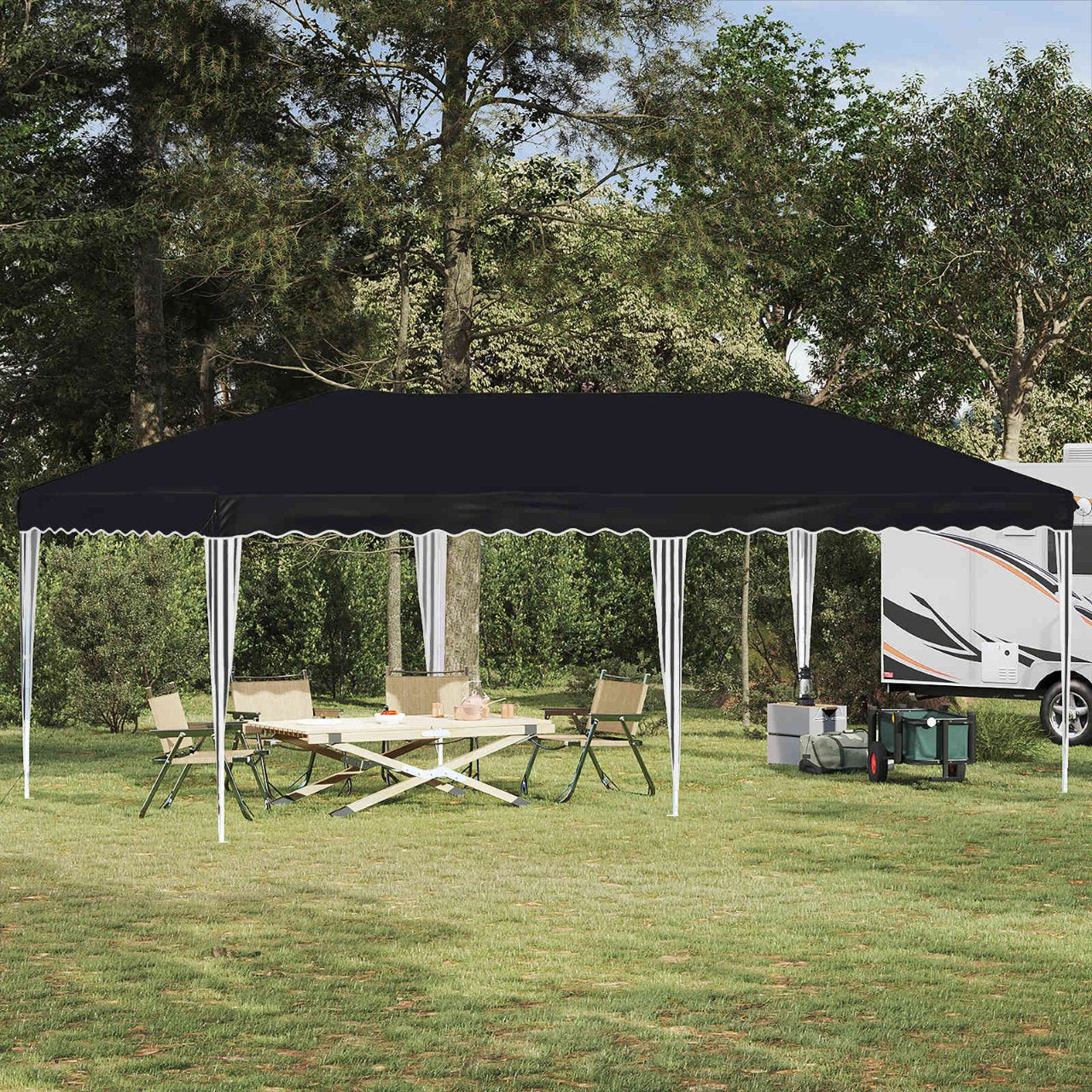 vidaXL Pop-up Feesttent 575 x 288 x 245 cm Crèmekleurig