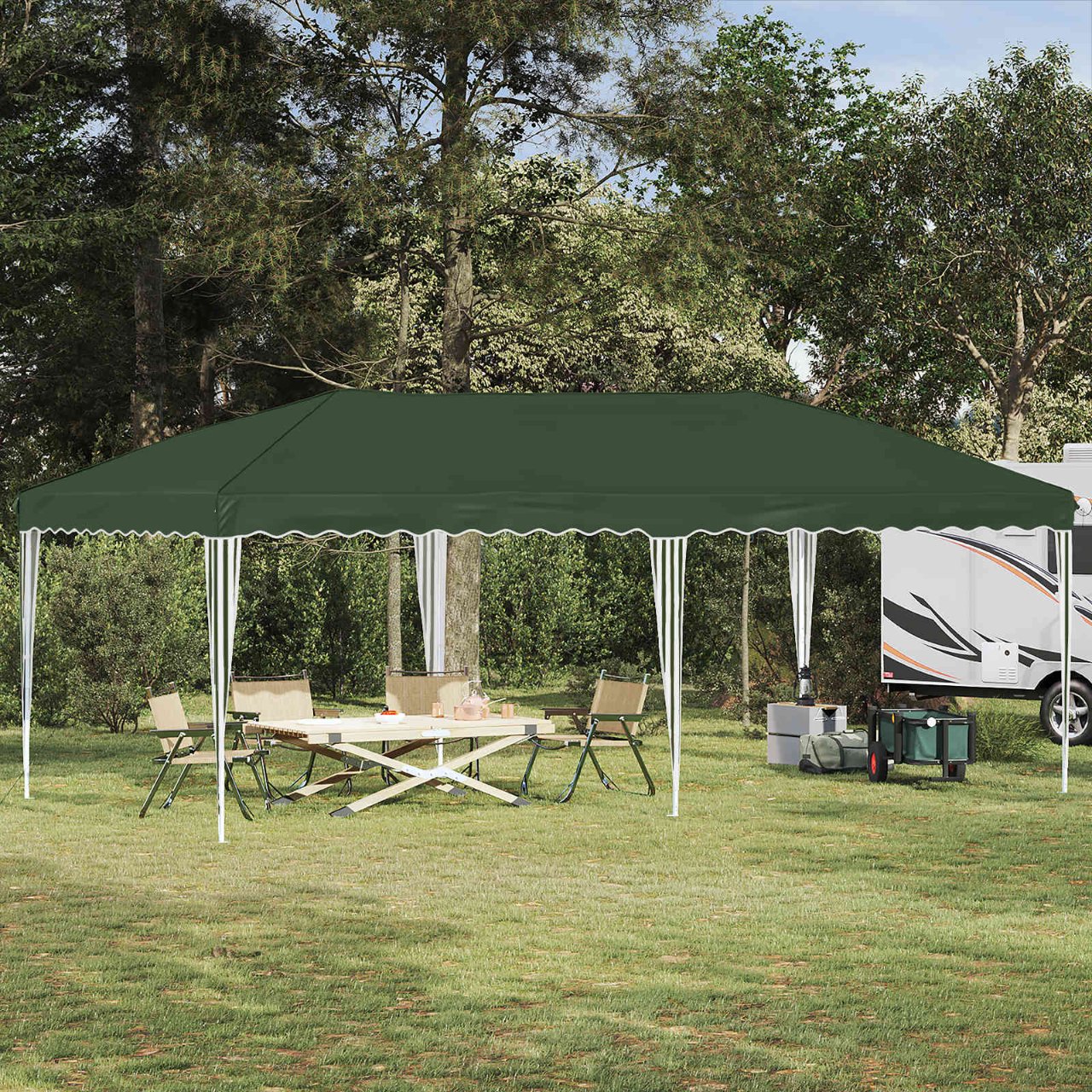 vidaXL Pop-up Feesttent 575 x 288 x 245 cm Crèmekleurig