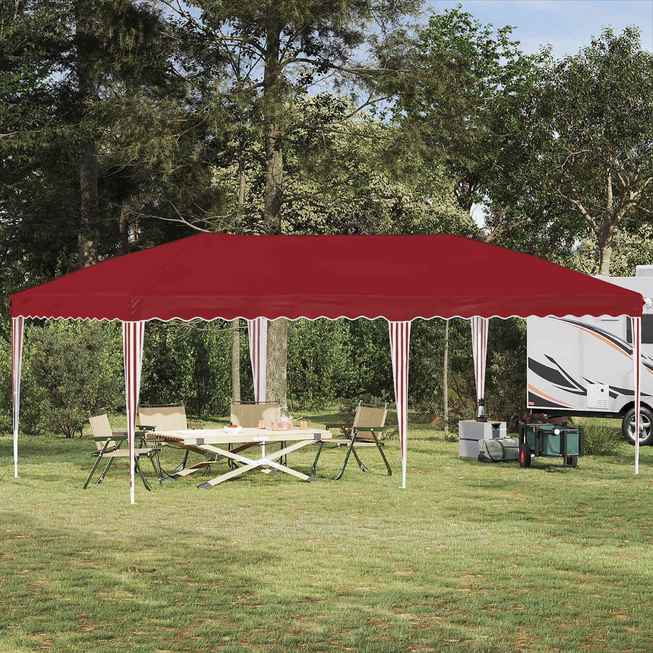 vidaXL Pop-up Feesttent 575 x 288 x 245 cm Crèmekleurig