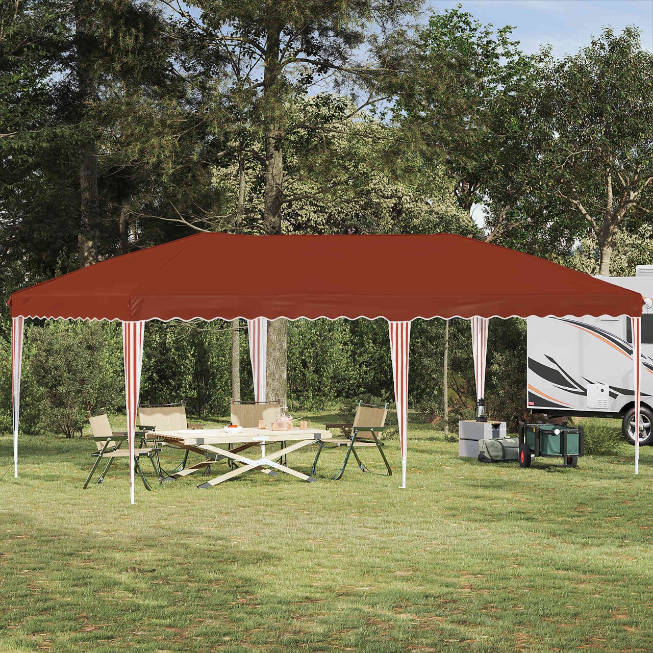 vidaXL Pop-up Feesttent 575 x 288 x 245 cm Crèmekleurig
