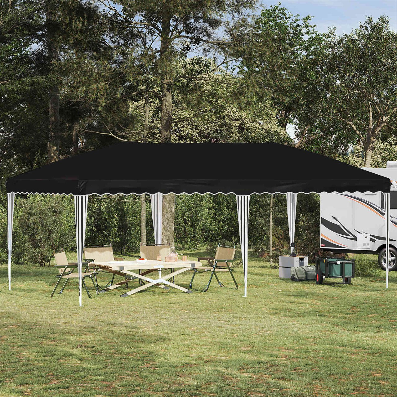vidaXL Pop-up Feesttent 575 x 288 x 245 cm Crèmekleurig