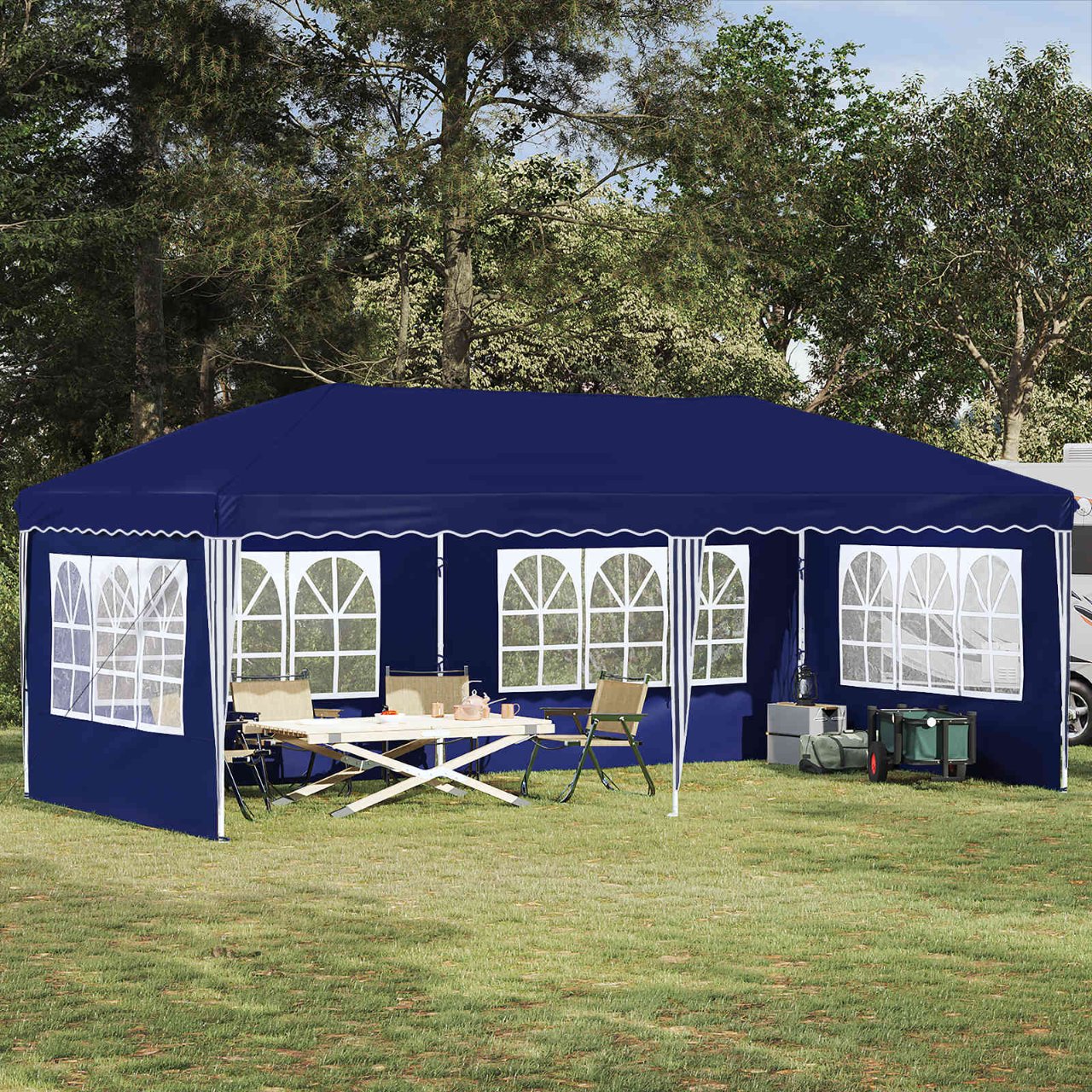 vidaXL Pop-up Feesttent 575 x 288 x 245 cm Crèmekleurig