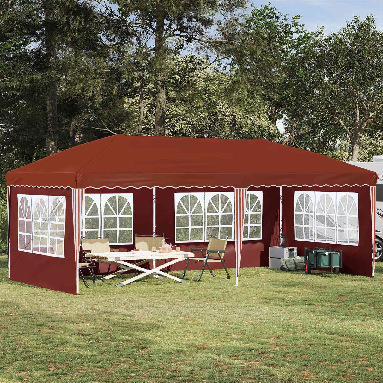 vidaXL Pop-up Feesttent 575 x 288 x 245 cm Crèmekleurig