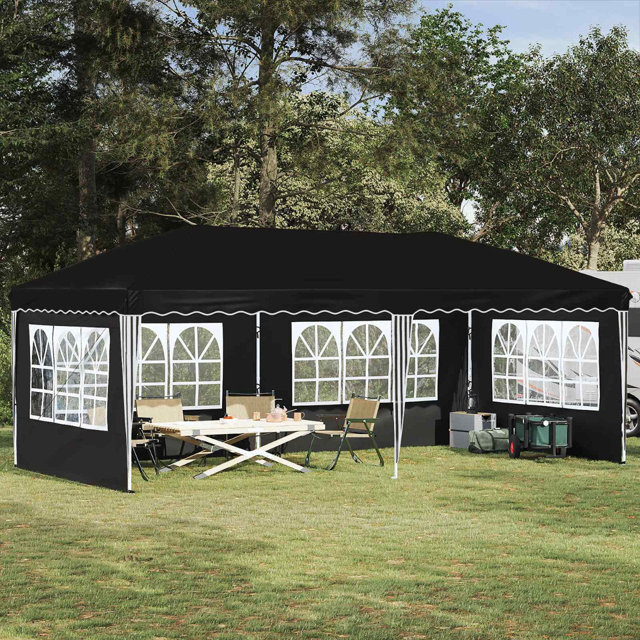 vidaXL Pop-up Feesttent 575 x 288 x 245 cm Crèmekleurig