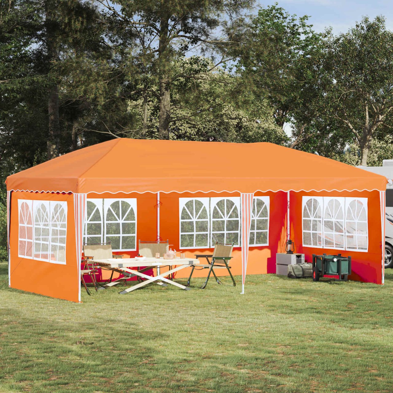 vidaXL Pop-up Feesttent 575 x 288 x 245 cm Crèmekleurig