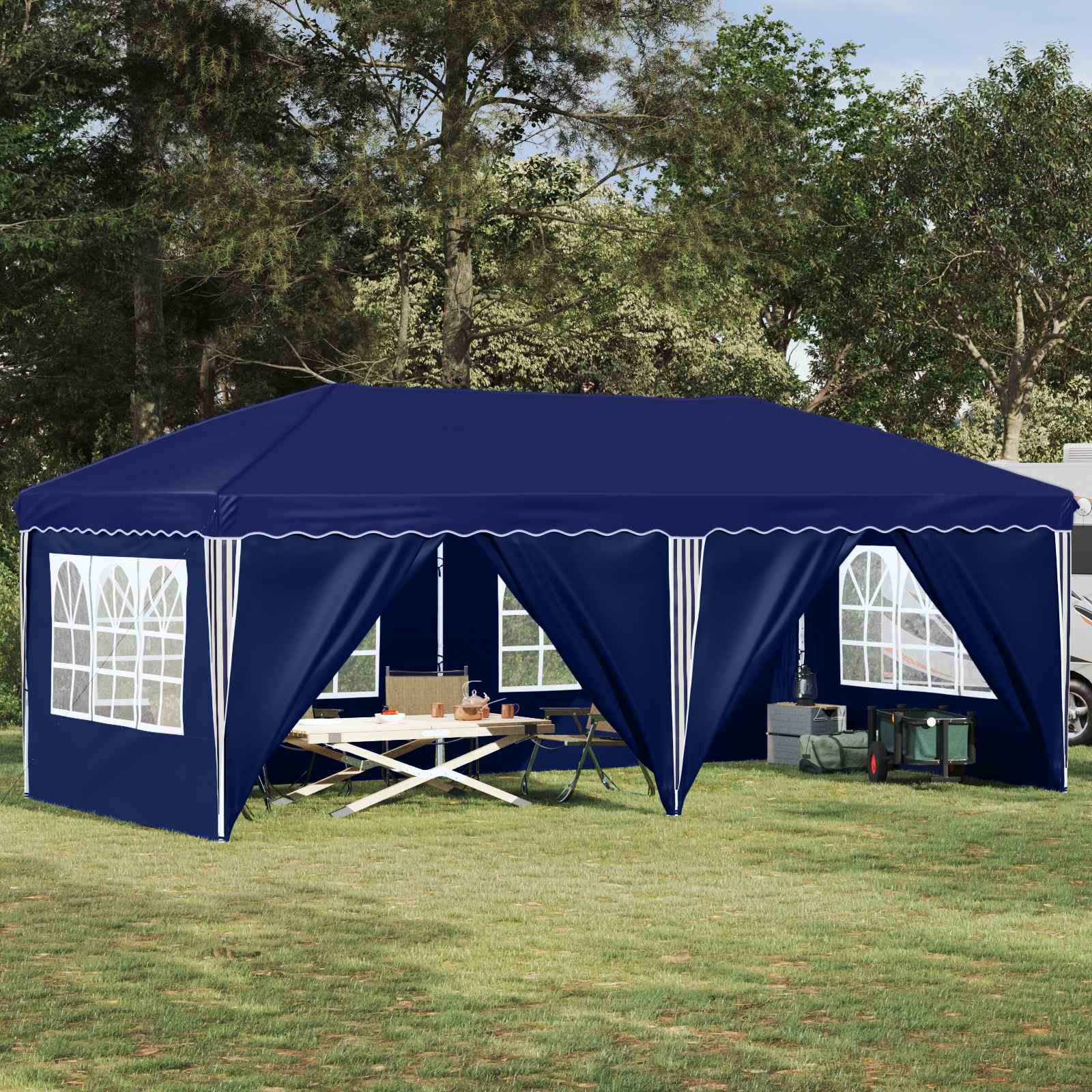 vidaXL Pop-up Feesttent 575 x 288 x 245 cm Crèmekleurig