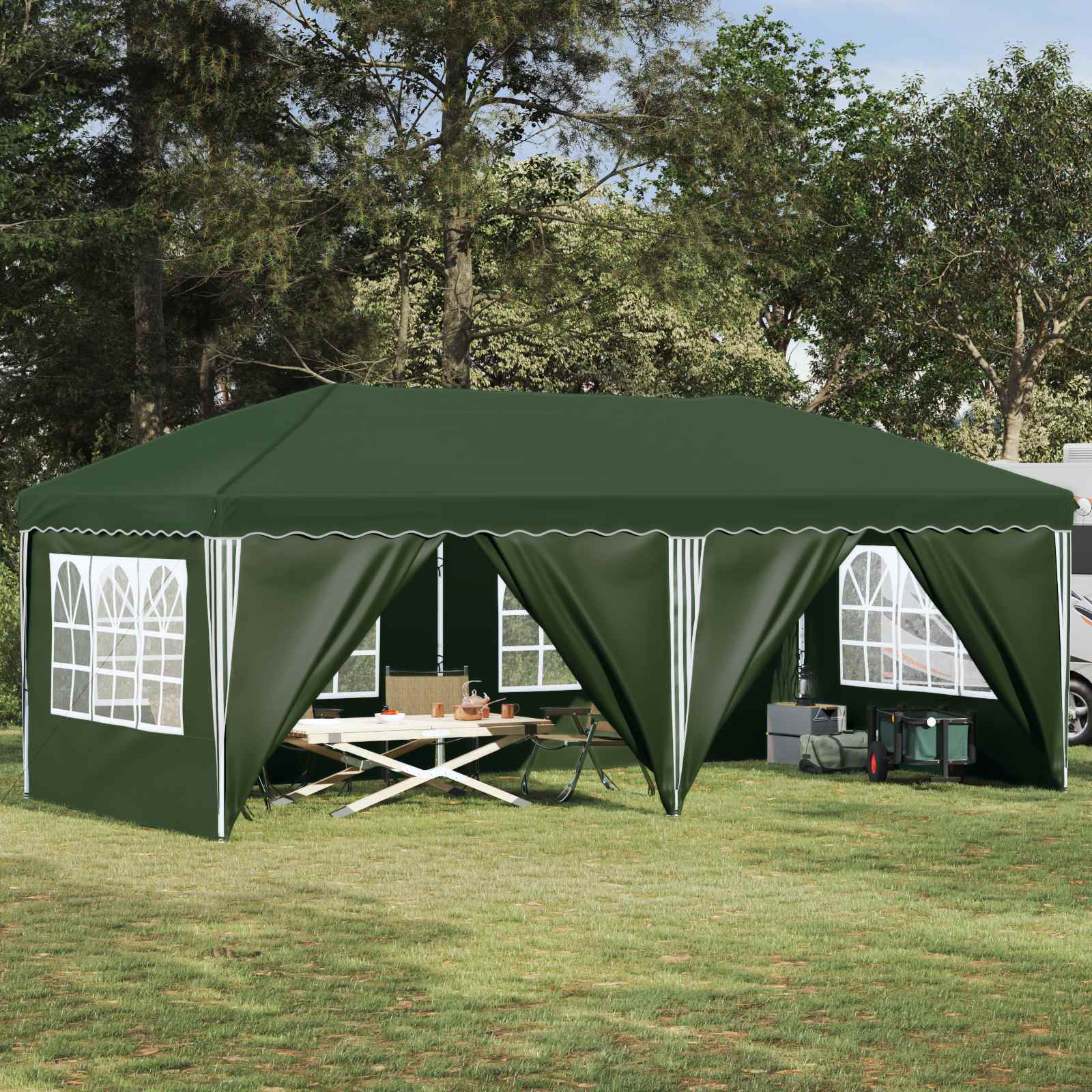 vidaXL Pop-up Feesttent 575 x 288 x 245 cm Crèmekleurig