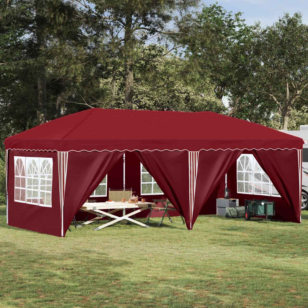 vidaXL Pop-up Feesttent 575 x 288 x 245 cm Crèmekleurig
