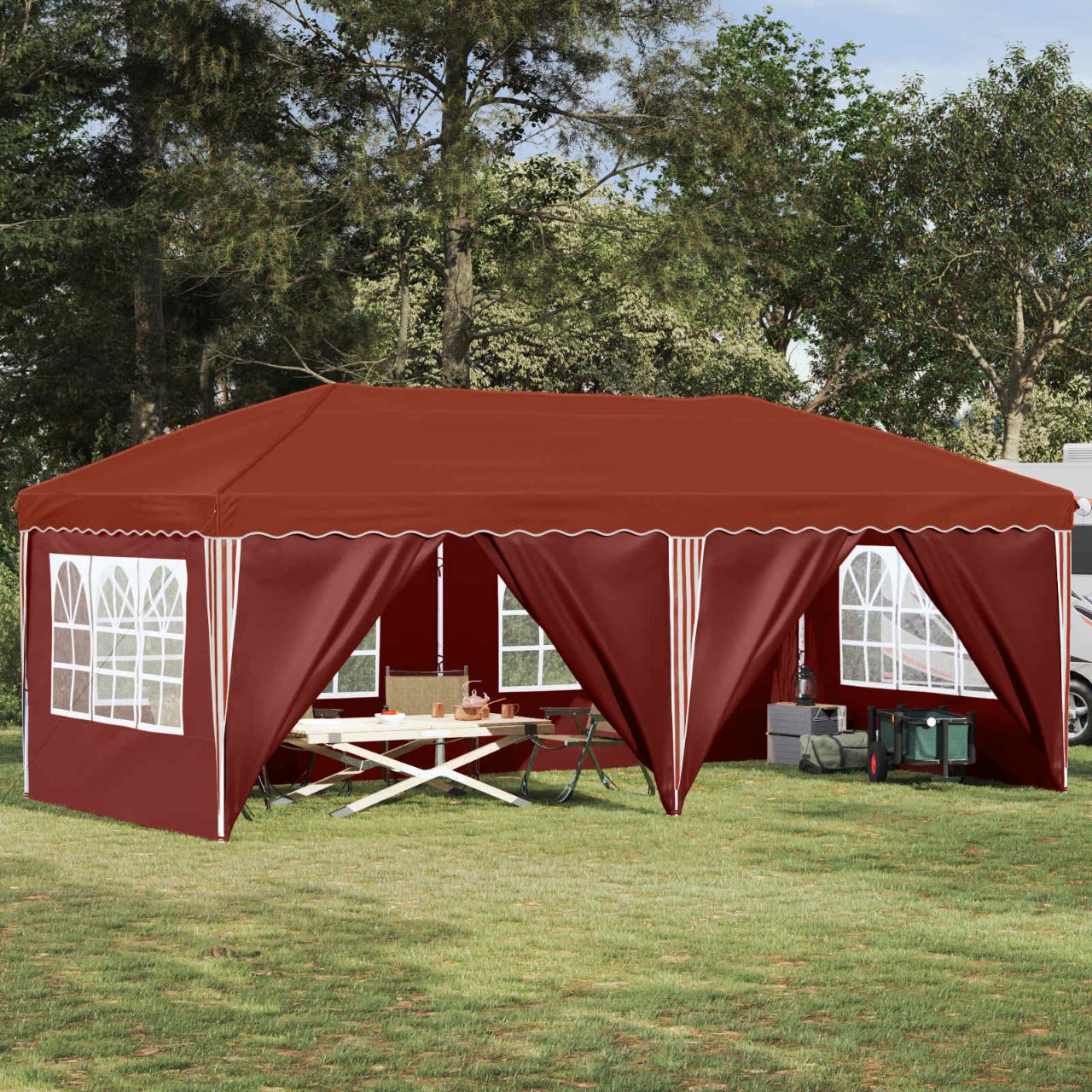 vidaXL Pop-up Feesttent 575 x 288 x 245 cm Crèmekleurig
