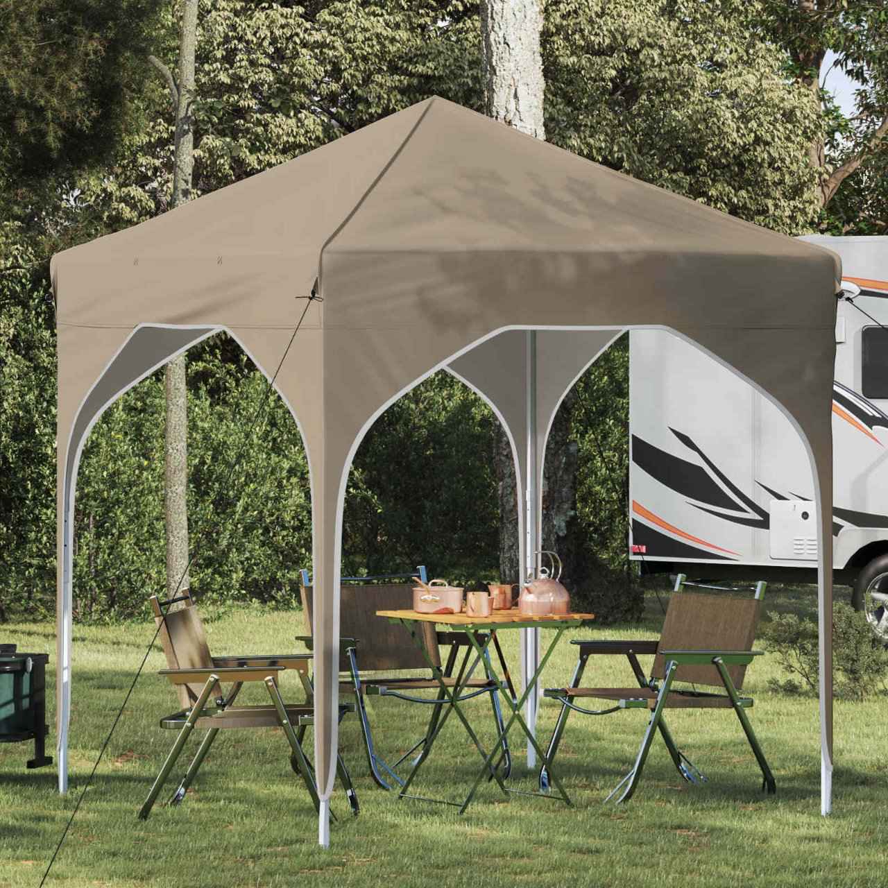 vidaXL Pop-up Feesttent 194 x 194 x 245 cm Crèmekleurig