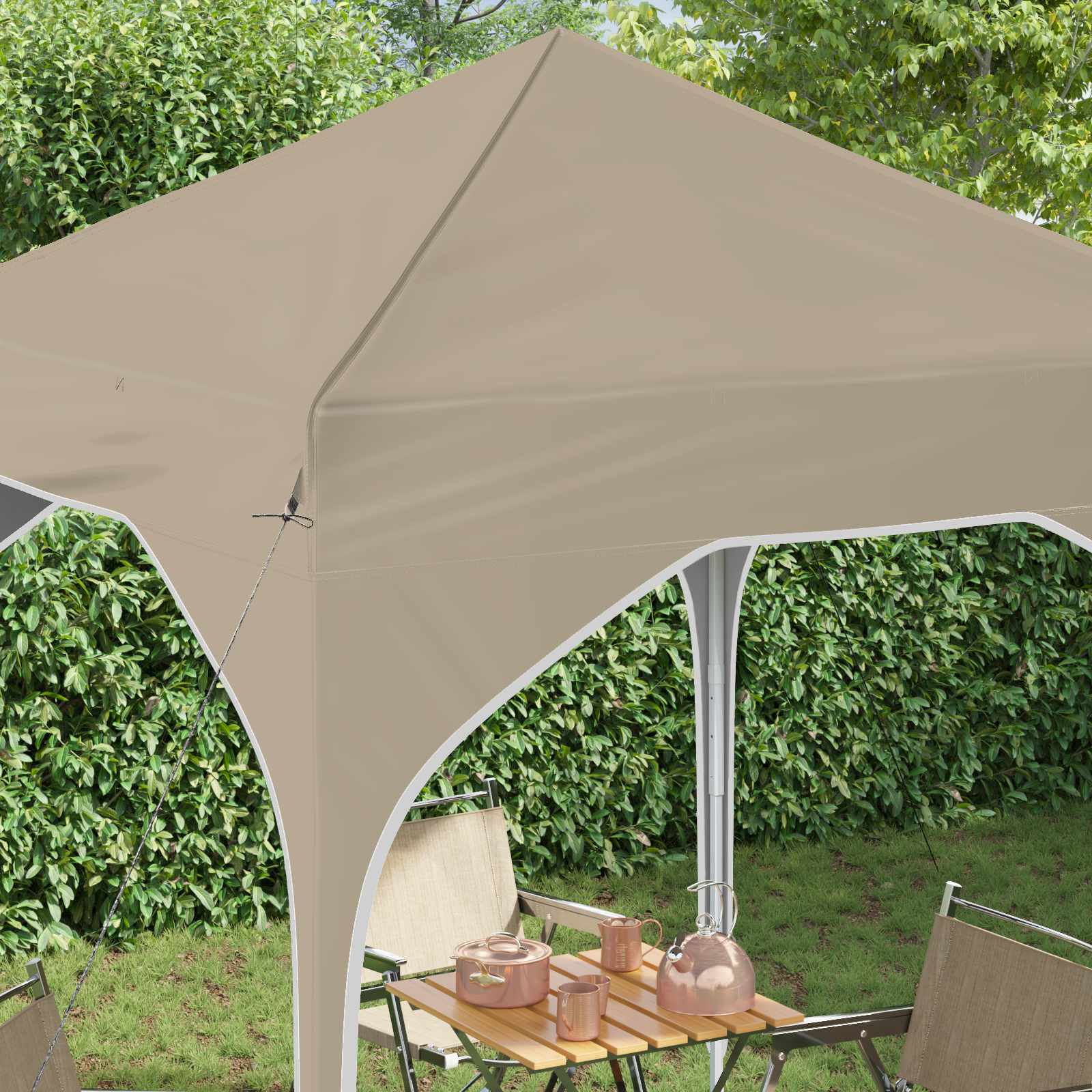 vidaXL Pop-up Feesttent 194 x 194 x 245 cm Crèmekleurig