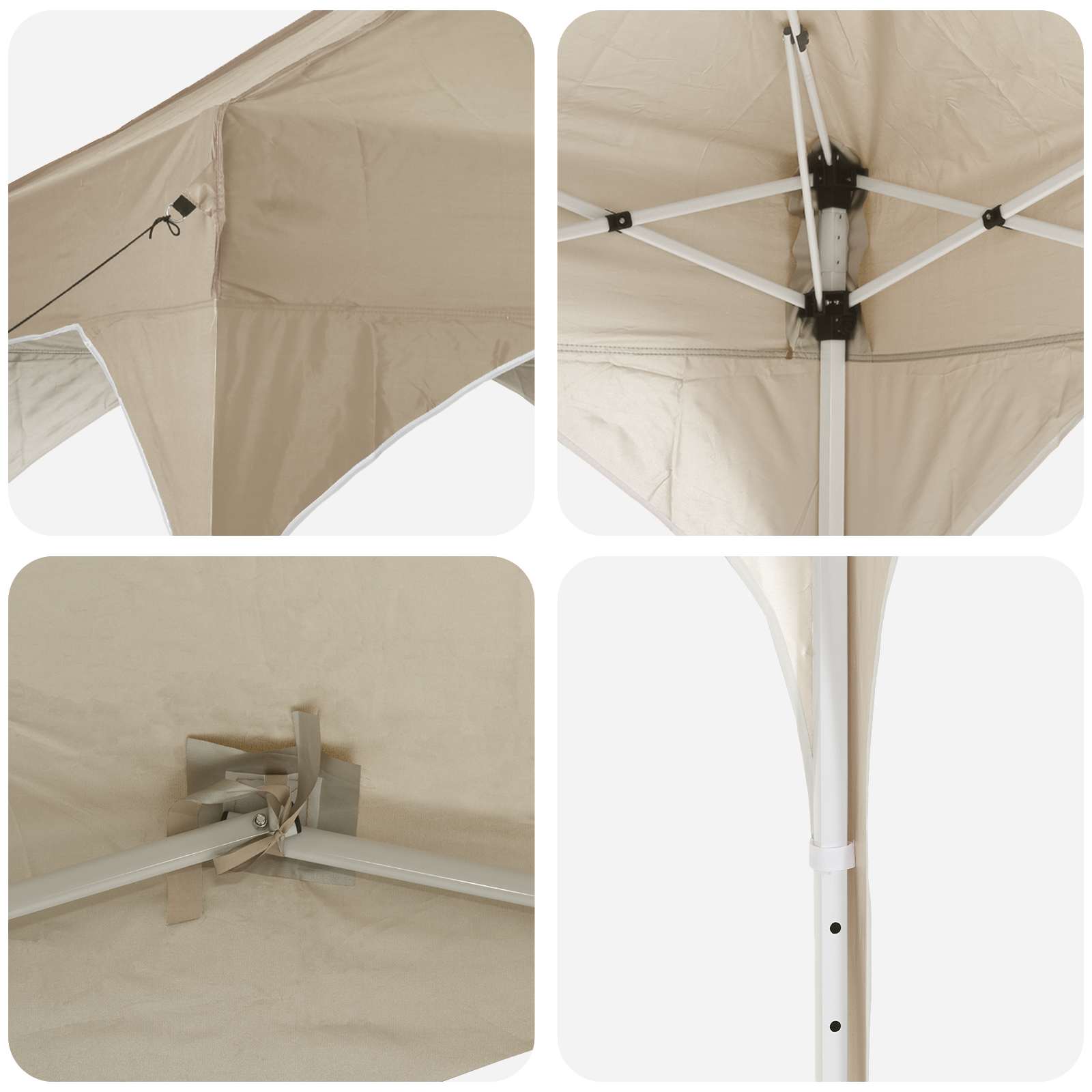 vidaXL Pop-up Feesttent 194 x 194 x 245 cm Crèmekleurig
